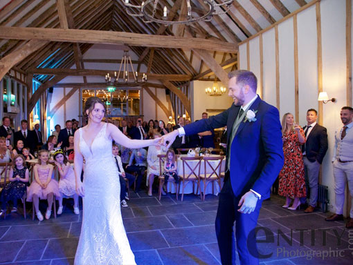 Bride and Groom 1st Dance at Kimbridge Barn 510