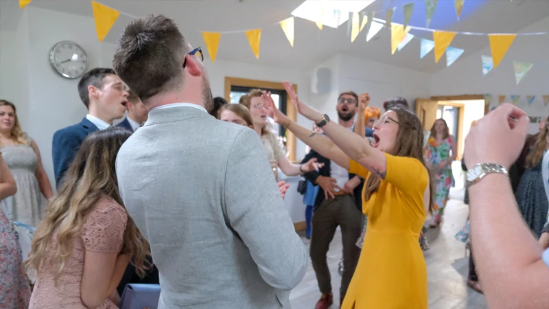 Guests Dancing and Having Fun at an Indie Wedding